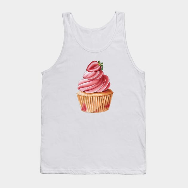 Strawberry Cupcake Tank Top by Frostedreindeer